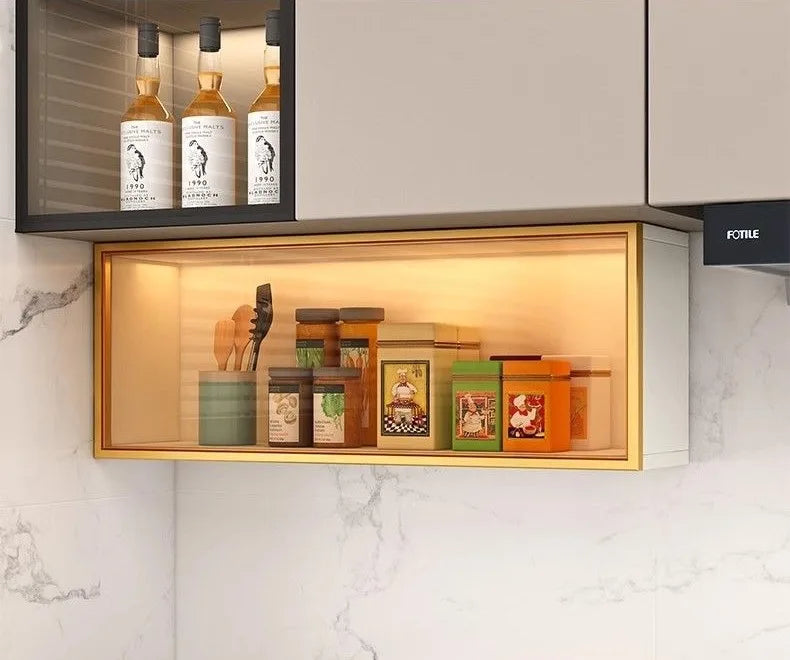 Kitchen Accessories Organizer Wall Mounted Kitchen Racks Modern Floating Cupboards Storage Organizers Suspended Storage Shelf