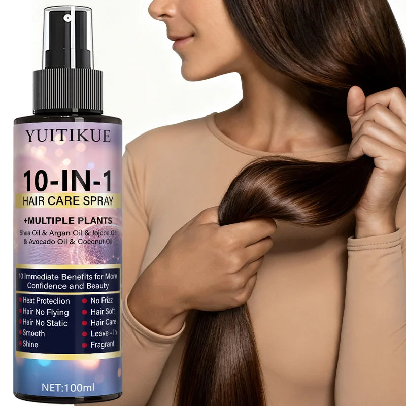 YUITIKUE 10-in-1 Hair Care Spray, Leave-In Conditioner with Natural Oils for Smooth, Shiny & Tangle-Free Hair