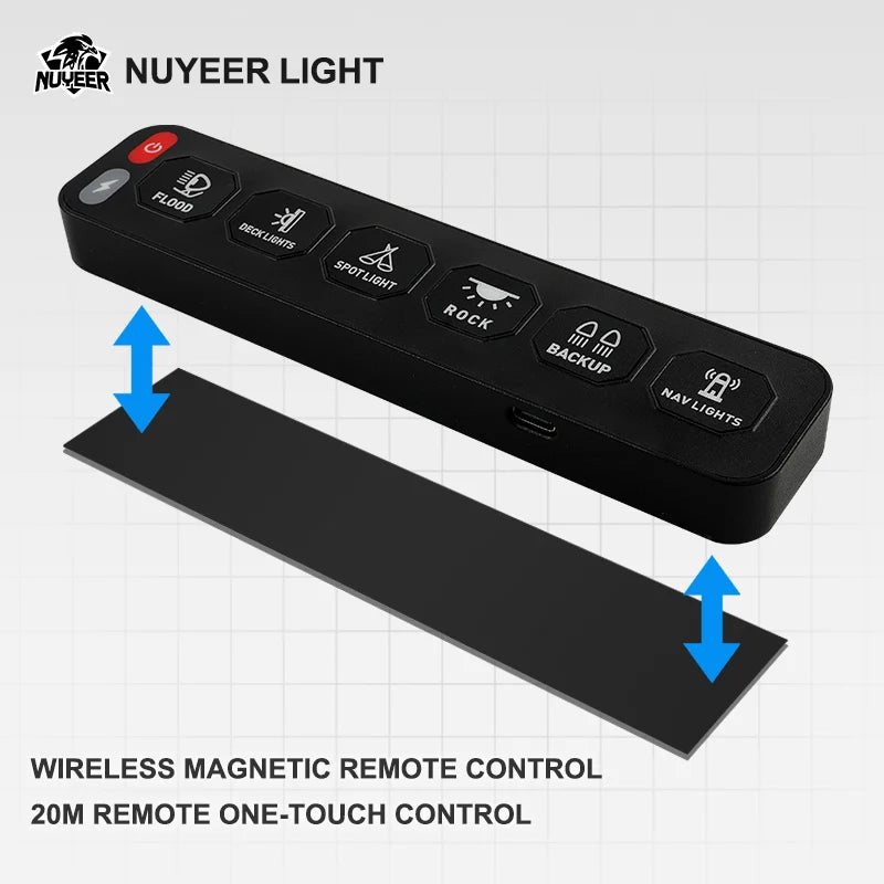 New Wireless 4/6 Gang Switch Panel Slim LED Car Light Control Circuit Relay System Box for Offroad Vehicle Car UTV ATV SUV