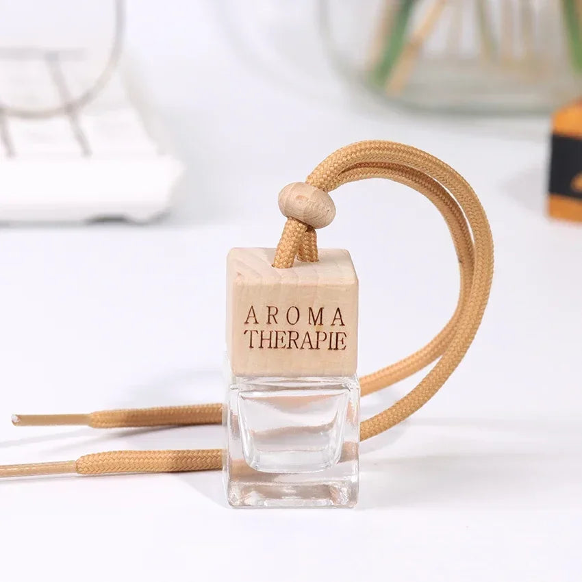 Pack Car Ornament Air Freshener Perfume Square Cap Empty Bottle Scent Essential Oil Diffuser Pendant