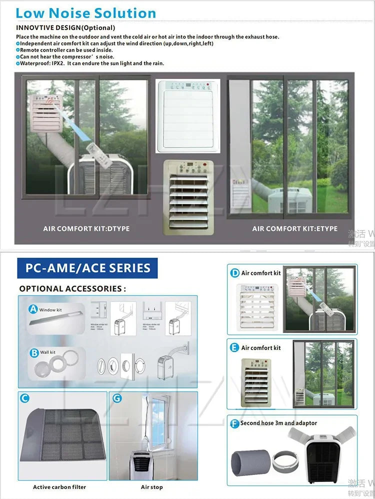 14,000 BTU Portable Air Conditioner Cooling/Dehumidifying/Fan; Tower Dehumidifier; Portable Air Conditioner 4KW