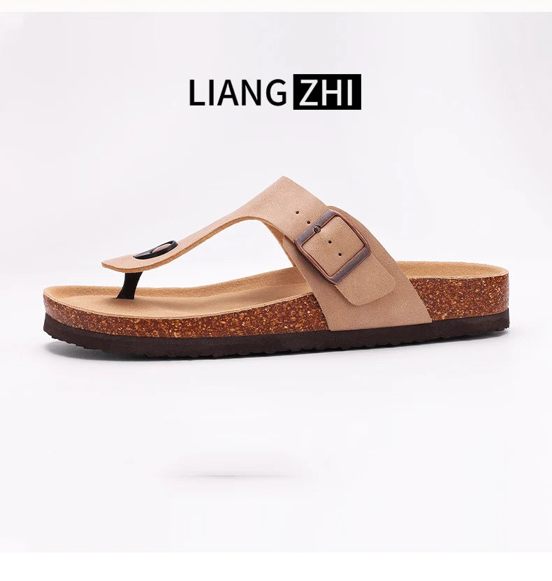 Crestar Womens Mens Sandals Fashion Adjustable Buckle Cork Footbed Slides Outdoor Beach Sliipers with Comfortable Arch Support