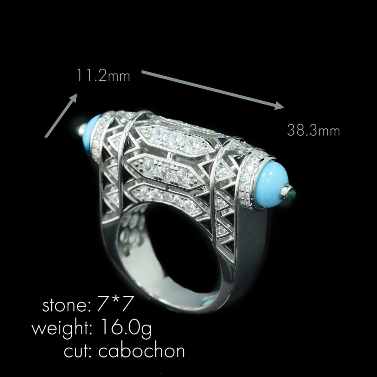 WUIHA 925 Sterling Silver Sapphire Blue Turquoise High Carbon Diamonds Wedding Engagement Cocktail Rings Fine Jewelry Wholesale