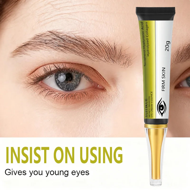 YUITIKUE Instant Firm Eye Cream 20g - with Hyaluronic Acid & Collagen, Deeply Moisturizes & Brightens Eyes