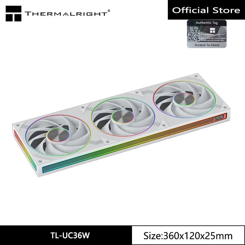 Thermalright TL-UC12/24/36 Chassis Cooling Fan,12CM LCP Material Fan Blade/Digital Display Screen/Infinite Mirror Light Effect