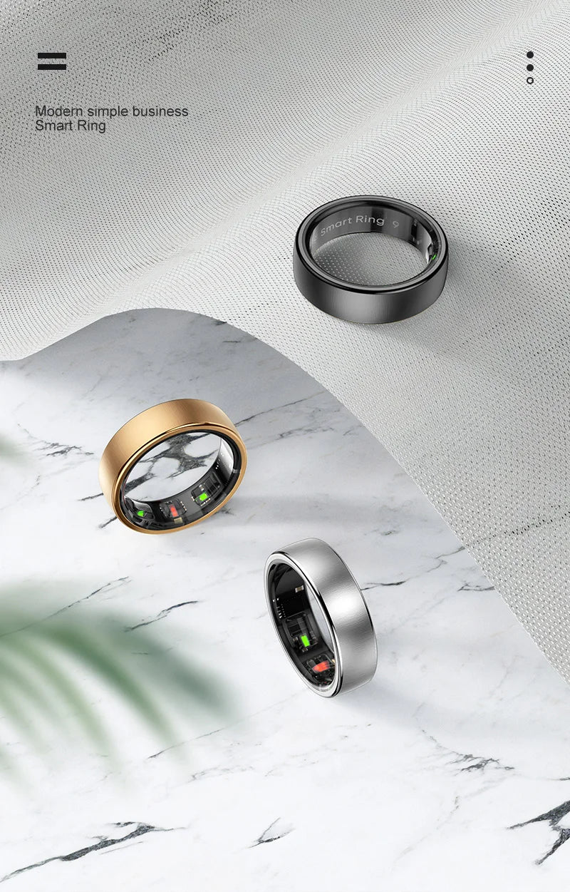 2026 New Smart Ring Men Women, Heart Rate Blood Oxygen and Sleep Monitor Smartring IP68 & 5ATM Waterproof, Multi-sport Mode Ring