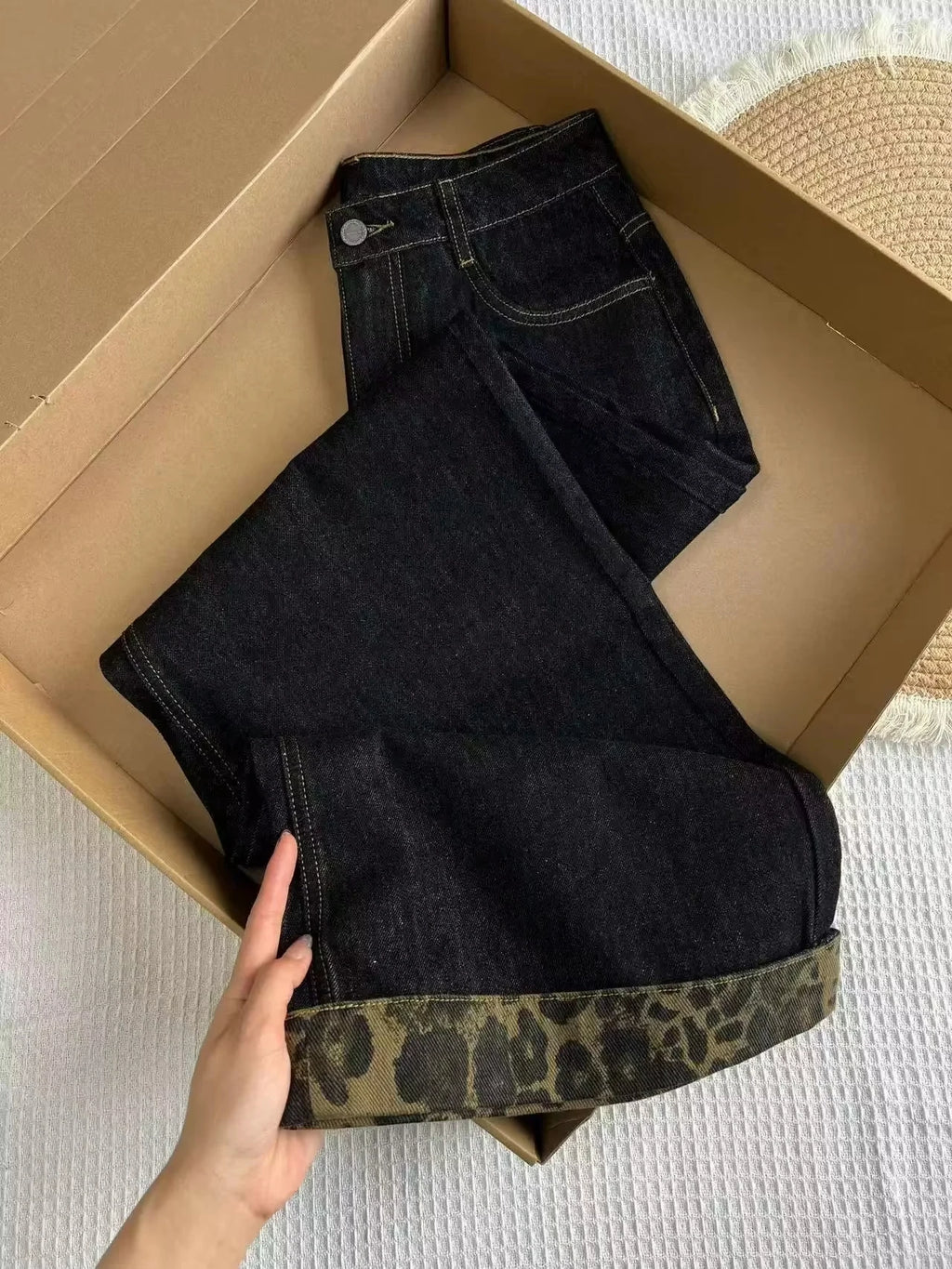 Streetwear Women Jeans New Bottoms  Pantalon Femme High Waist Vintage Straight Y2k Wide Leg Pants Casual Chic Denim Trousers