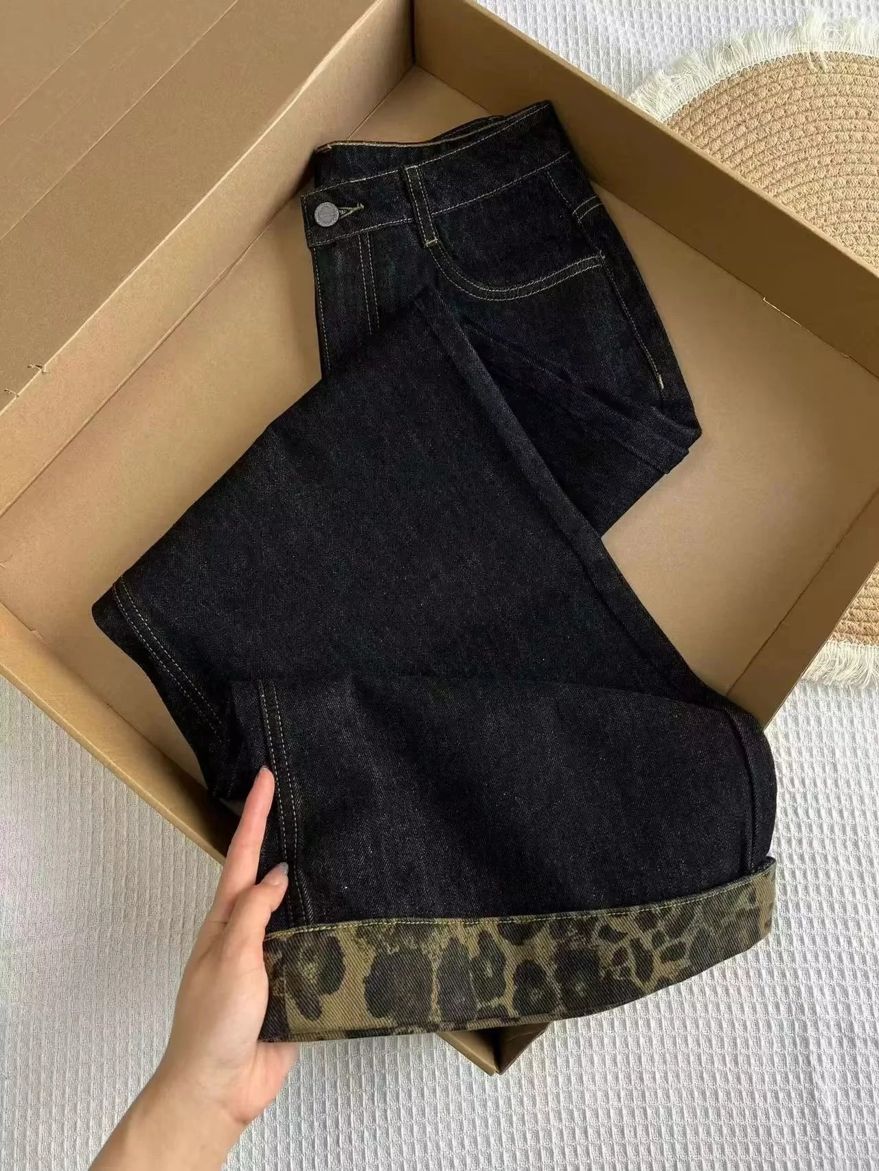 Streetwear Women Jeans New Bottoms  Pantalon Femme High Waist Vintage Straight Y2k Wide Leg Pants Casual Chic Denim Trousers