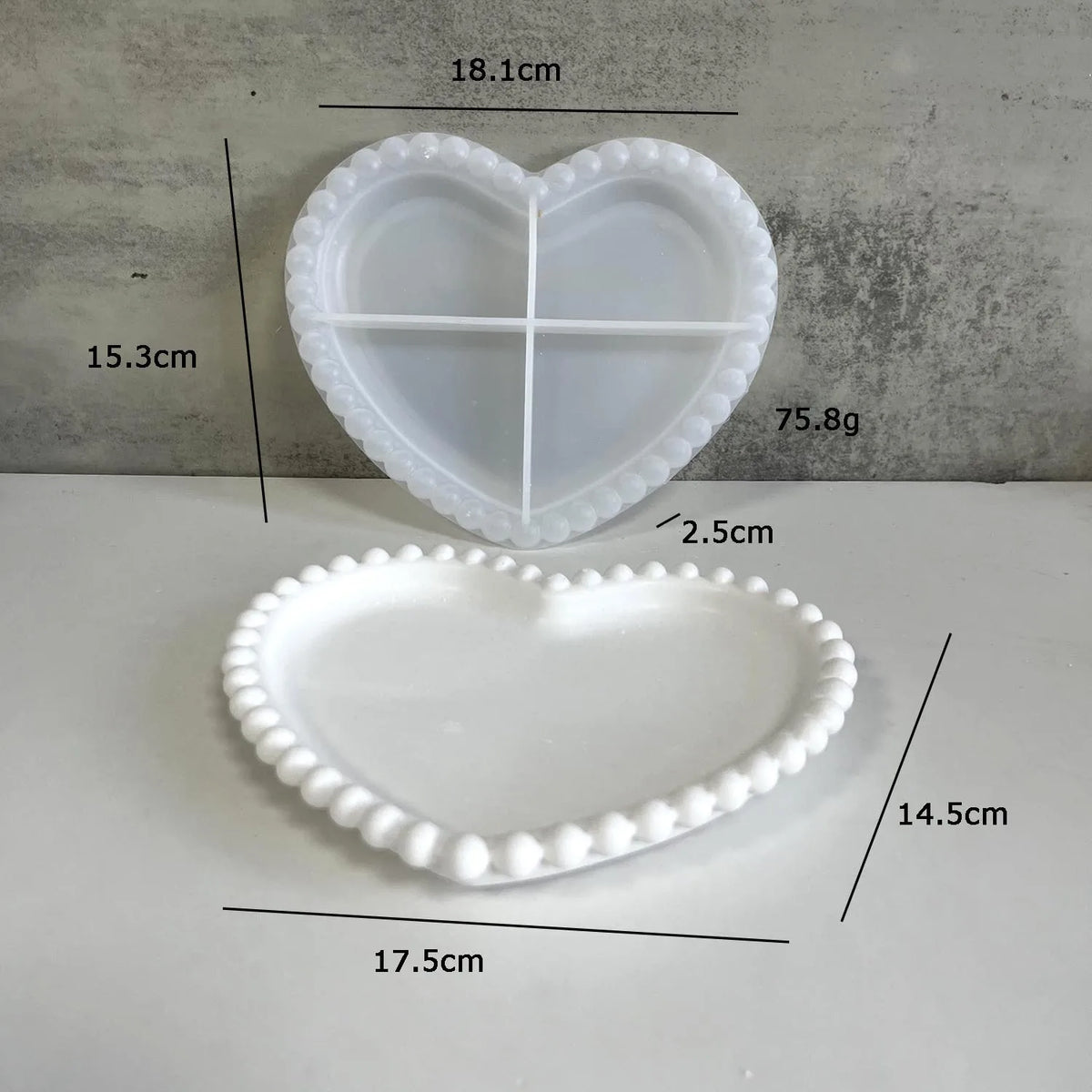 Silicone Mold for Heart-Shaped Polka Dot Plates,Heart-Shaped Candle Holders,Resin Casting Molds; Ideal for Valentine's Day Gifts