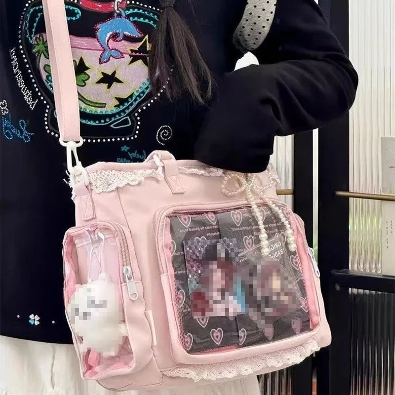 Large Capacity Ita Bag Anime Two-dimension Lolita Tote Bag Clear Window Crossbody Shoulder Bag Handbag Gift For Friends