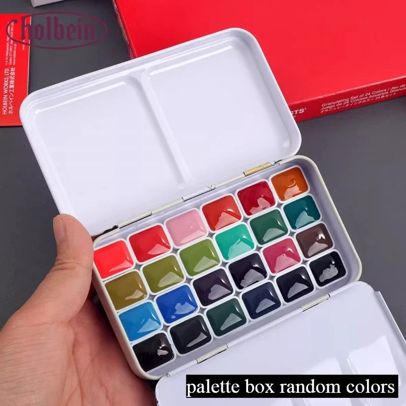 Holbein Artists' Watercolor Granulating Colors 24 Colors 0.5ml 1ml Acuarela Professional Pigments Art Supplies