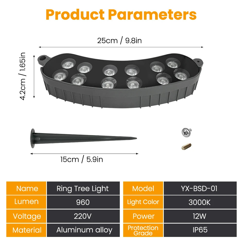 LED Outdoor Tree Hugging Lamp IP65 Waterproof 200V Spotlight Night Decor DIY Assemble Tree Holding Lighting Lamp For Garden