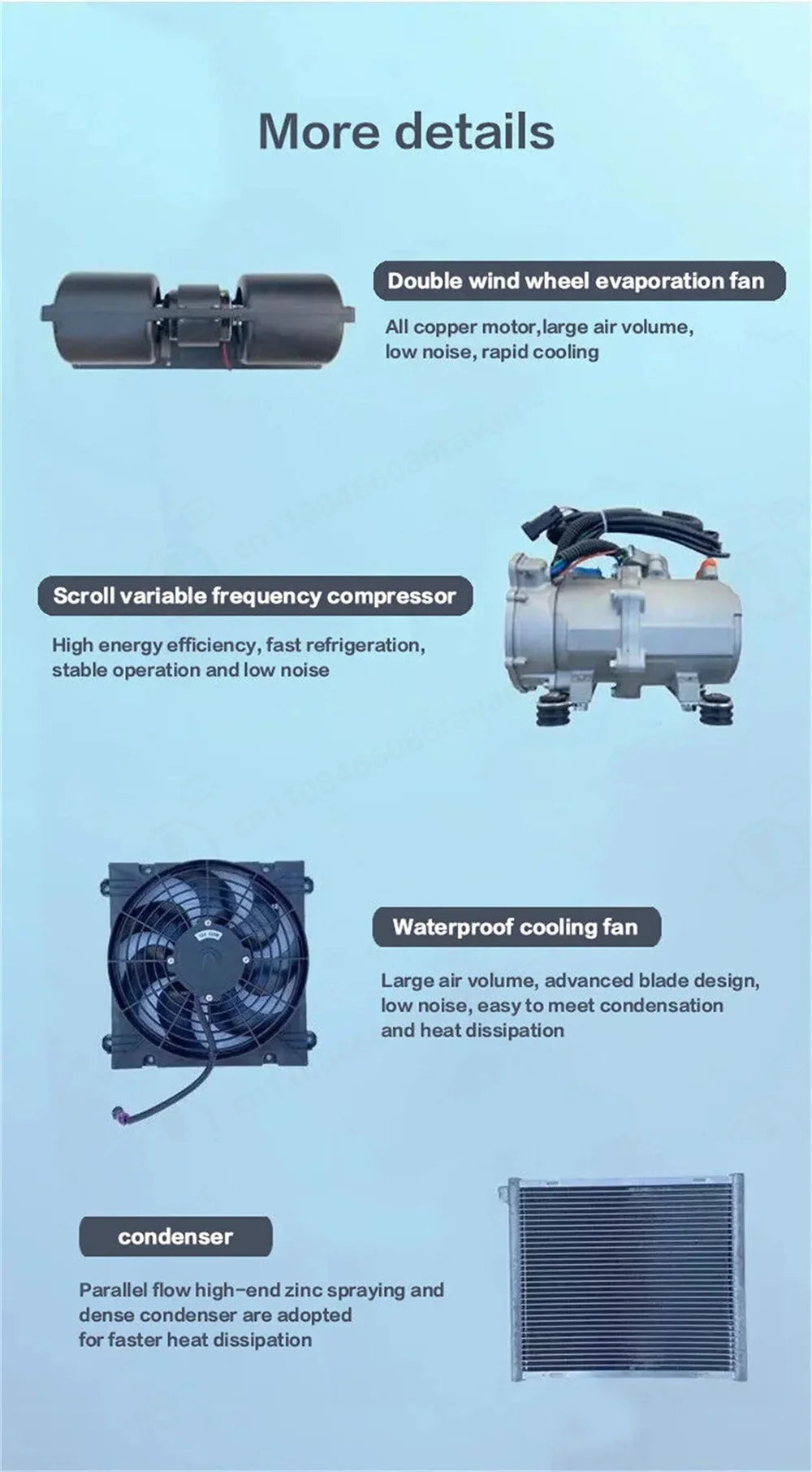 12V Heating and Cooling Automotive Air Conditioning Portable RV Rooftop Air Conditioner Electric Parking Unit for Car Truck Van