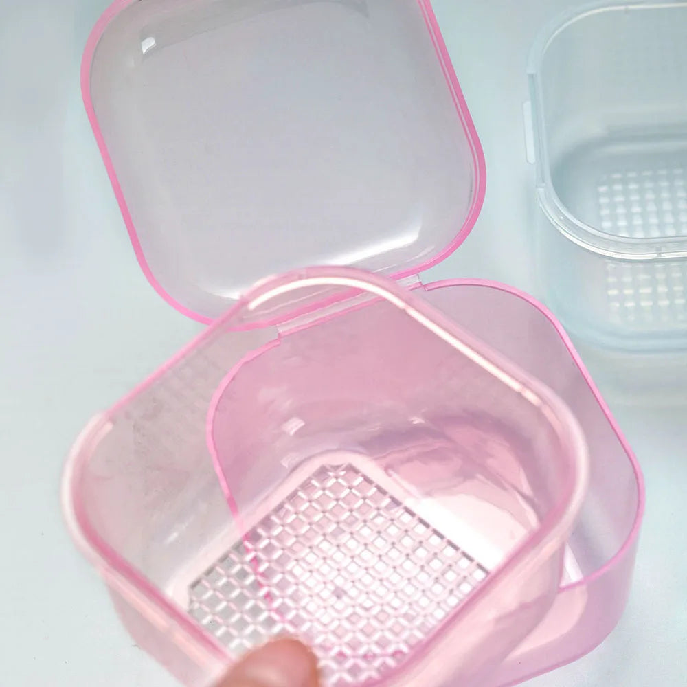 Nails Accessories Sterilizer Box Plastic Disinfectant Container For Manicure Portable Nail Drill Bits Tray With Basket Clean Box