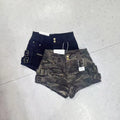 American High Street Camo Cargo Denim Shorts Women High Waist Hip Lifting Fashion Casual Hot Pants