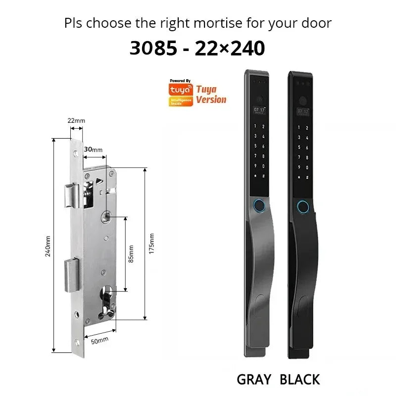 SZJN 3D Face Recognition Tuya Wifi Digital Electronic Broken Bridge Aluminum Lock Waterpoof Fingerprint Password Card Key Unlock