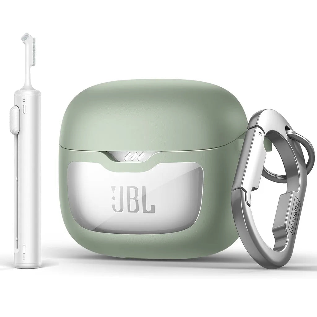 SURITCH Case for JBL Tune Flex 2 / JBL Tune Flex Rugged Shockproof with Carabiner Magnetic Lid Lock Cleaning Kit Removal Tool
