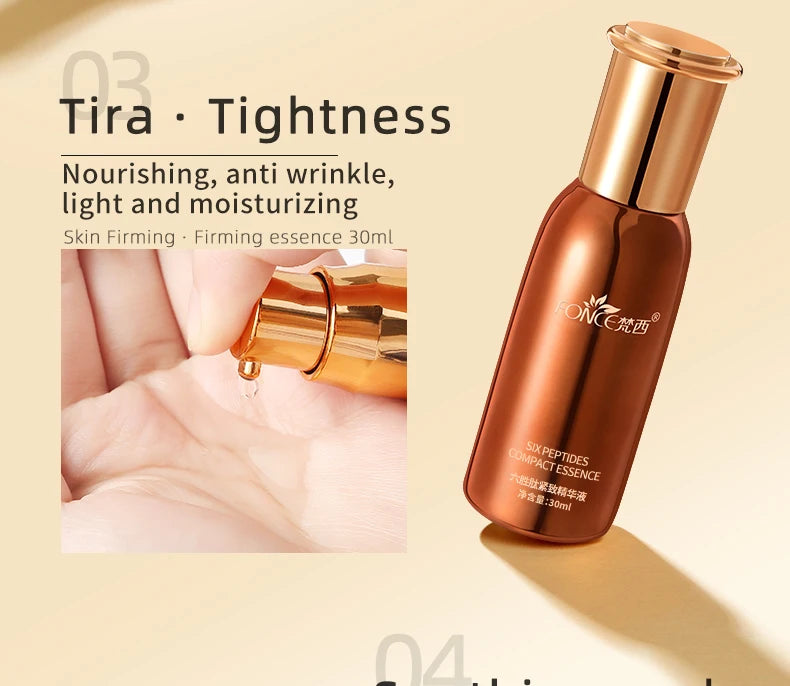 5PCS FONCE Hexapeptide Firming Anti-aging Beauty Set Contains Facial Cleanser Serum Toner Anti-Wrinkle Cream Women Face Care Kit