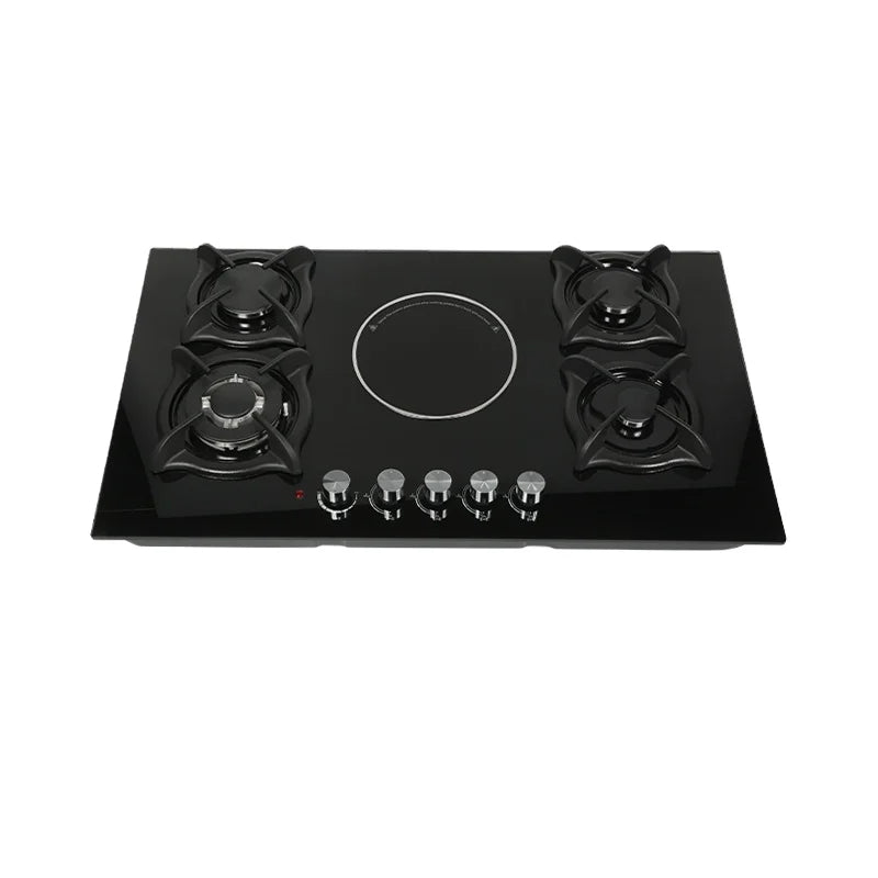 Home Kitchen Cooking Appliances 4 Burner Built in Gas Stove Cooker With Glass Top Gas and Electric Hob