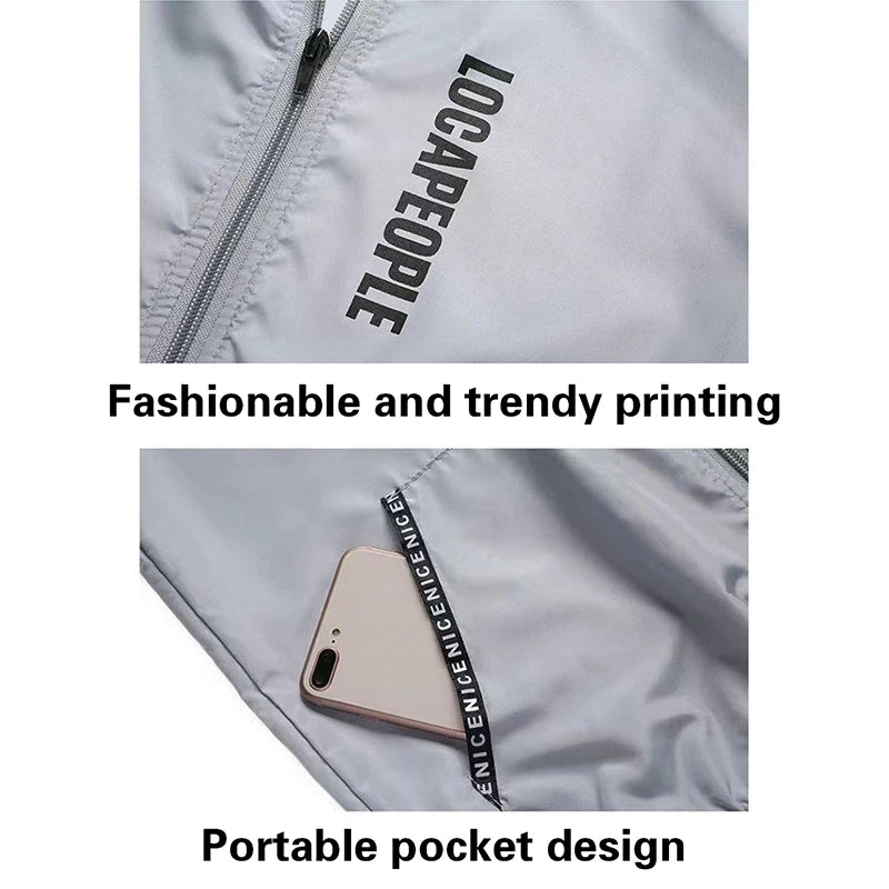 Summer Sun Protection Clothing Men's Casual Waterproof Quick-drying Bicycle Hooded Jacket Plus Size Hiking Thin Skin Windbreaker