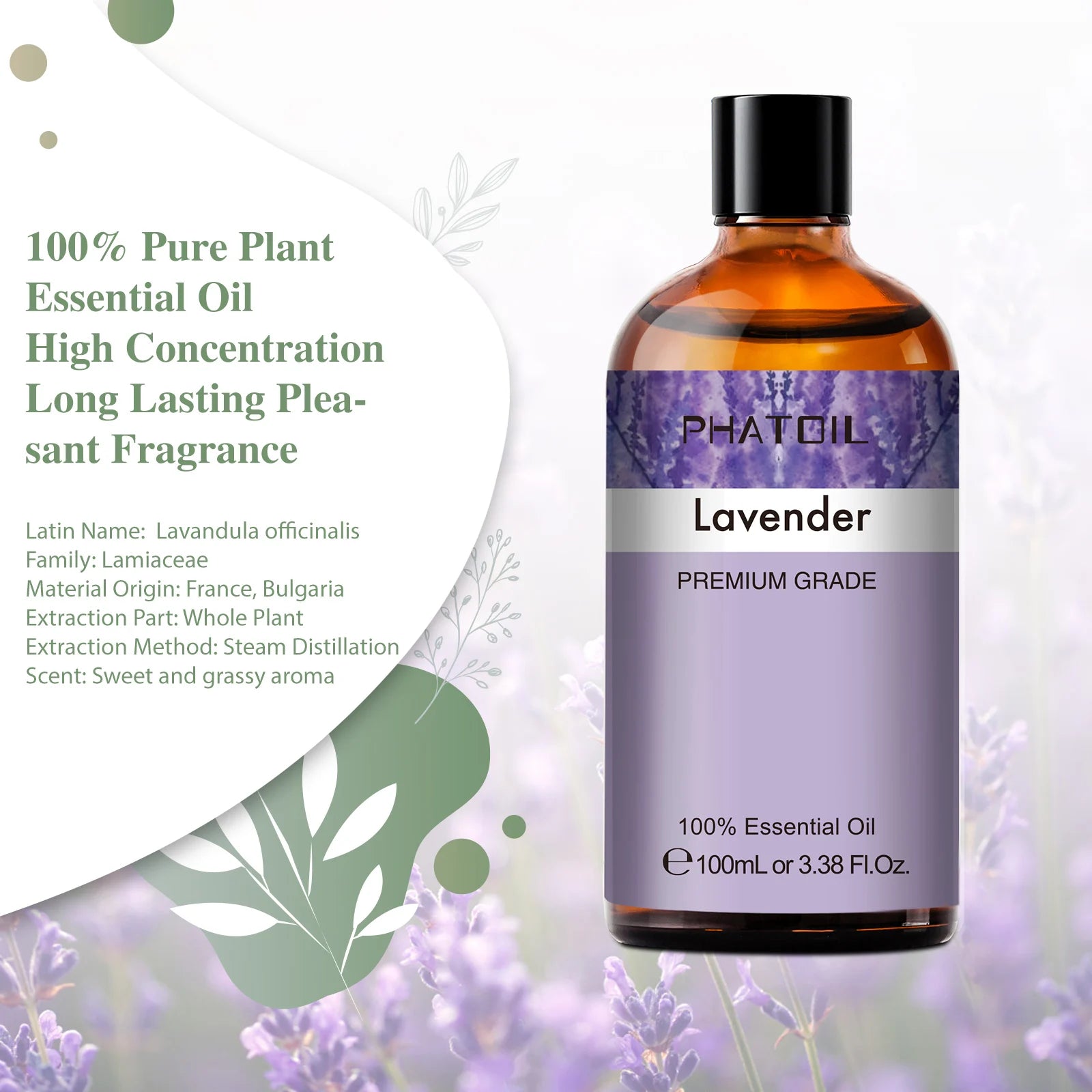 PHATOIL 100ML Copaiba Pure Essential Oils Helichrysum Neroli Australian Tea Tree Lemon Eucalyptus Turmeric Oregano Spearmint Oil