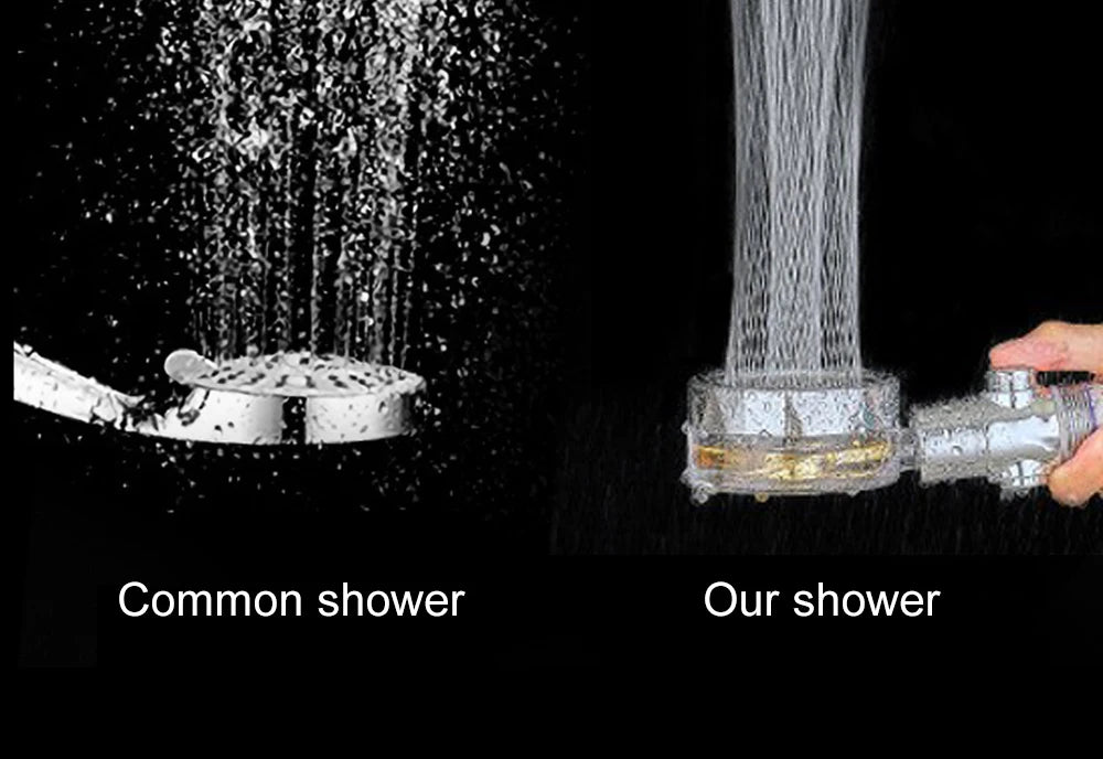 High-Pressure Shower Head Handheld Turbo Fan Showerhead With 5 Filters Water Saving Spray rain Shower Bathroom Accessories