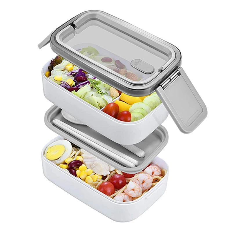 Stackable Bento Lunch Box with Handle Japanese Lunch Box Kit with Spoon & Chopstick Lunch Containers Storage Box for Kids Adult