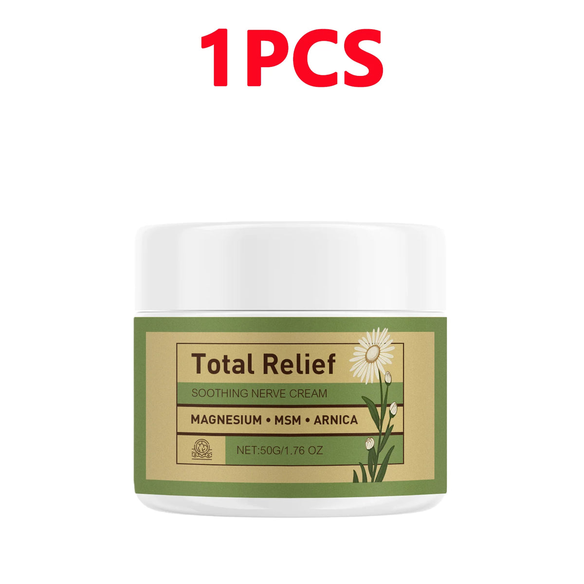 50G Nerve Cream Magnesium MSM&Arnica Formula for Muscle Tension Fatigue Deep Hydrating Body Cream for All Skin Type Non-Greasy