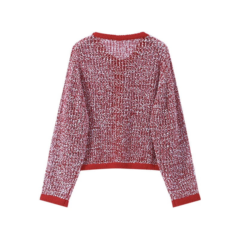 URBANCREW Marled Knit Cardigan — Cropped Casual Layer