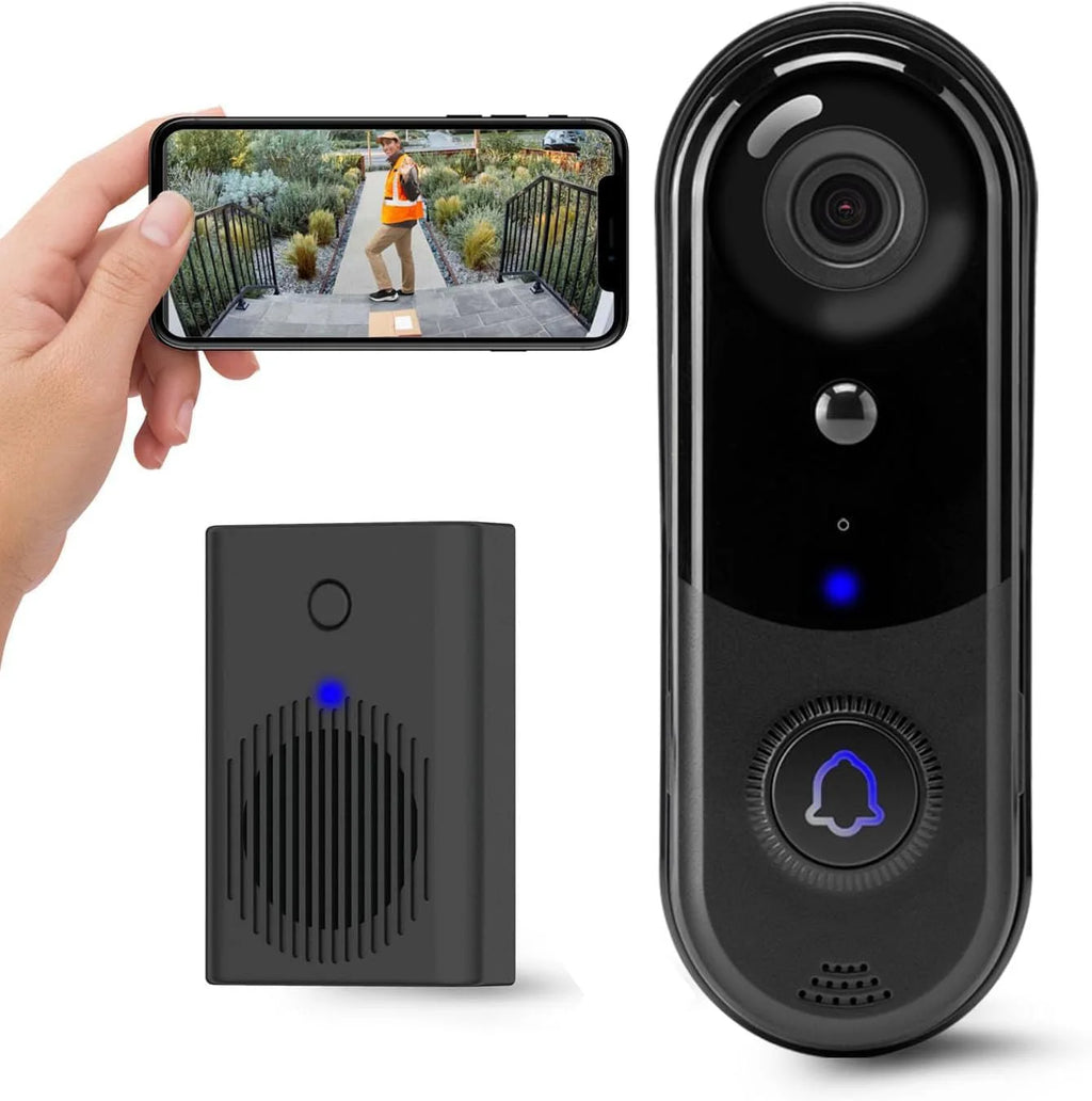 1080P FHD Wireless WiFi Battery Video Doorbell Camera with Chime, Human Detection, Real-time Alert, 2-way Audio, IP65 Waterproof