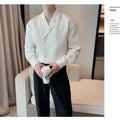 Spring Autumn New Fashion Tailored Collar Long Sleeve Solid Cardigan Men's Clothing Korean Loose Trend All-match Hip Hop Shirts