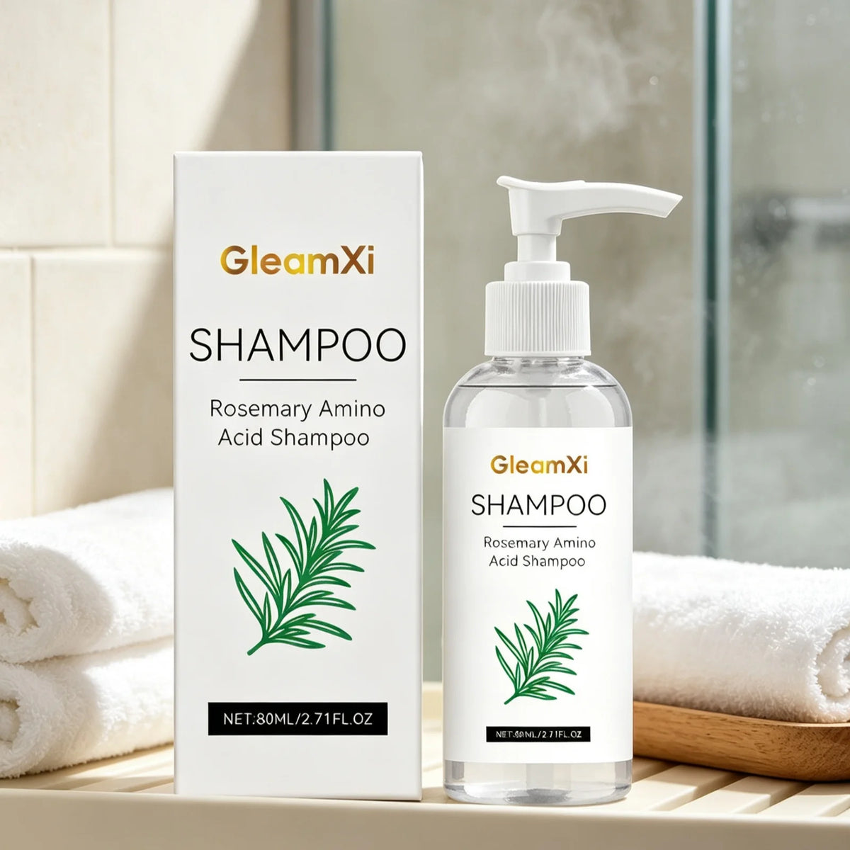 GleamXi Gentle Repair Shampoo Moisturizing Scalp Locking Hair Moisture Anti Frizz Non Irritating Formula Rosemary Hair Shampoo