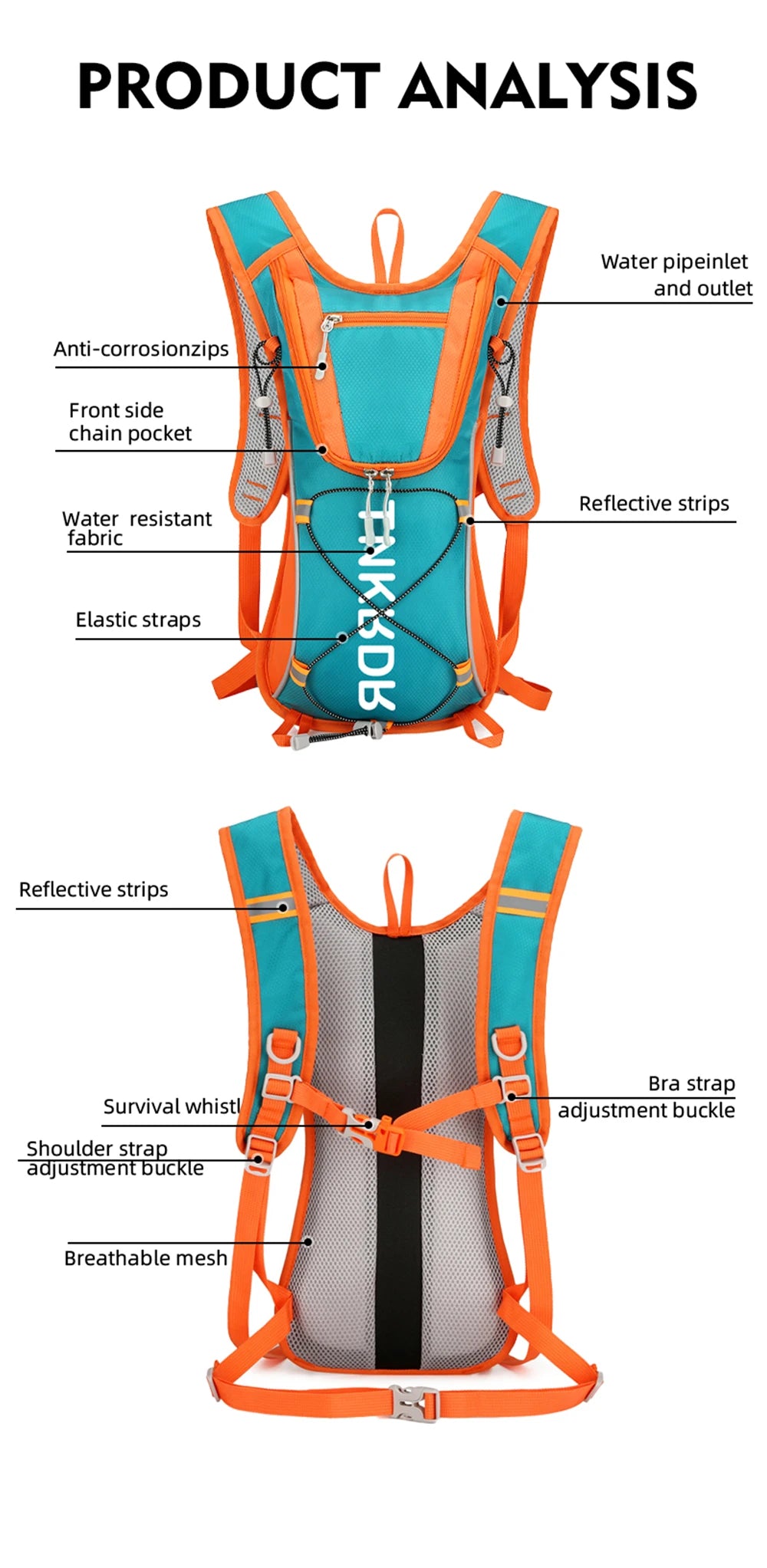 ThinkRider 12L Lightweight Hydration Backpack, Running Backpack with 1L Water Bladder, Hydro Water Daypack for Cycling Hiking
