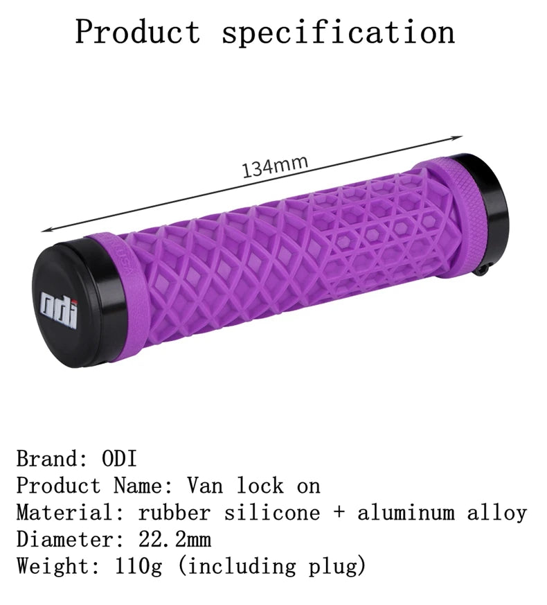 ODI Van Bicycle Handlebar Grips sillicone Lock-On Anti-slip Shock Absorption MTB Double Lock Ring for BMX Folding Bike Parts