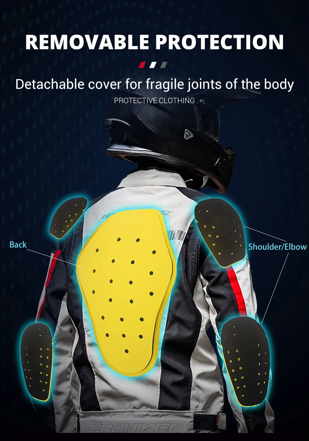 Men Waterproof Motorcycle Jacket Night High Visible Motorbike Racing Jacket Motorcycle Pants Moto Clothing With EVA Protection