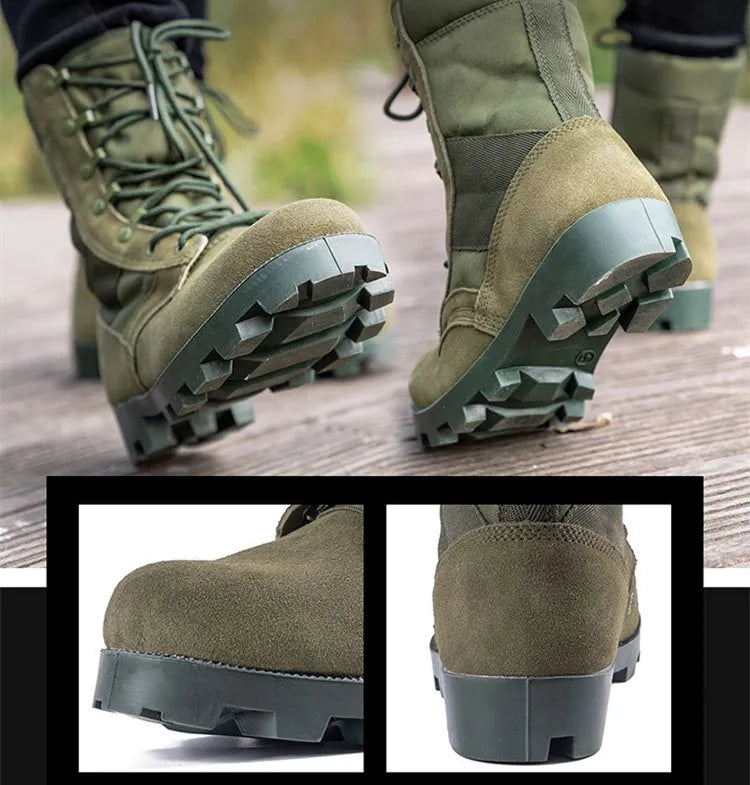 37-48 Training Boots Outdoor Hiking Climbing Shoes Green High Top Desert Boots Work Security Shoes