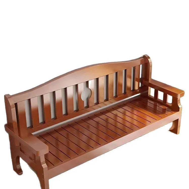 Solid wood sofa new Chinese combination wooden sofa rental room backrest bench economical living room small apartment sofa
