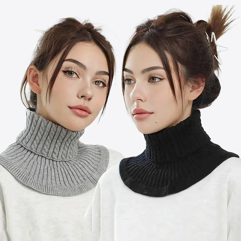 Winter Detachable Cotton Knitted Turtleneck Collar For Women False Collar Fashion Warm Cover Head Neck Guard Collar Unisex