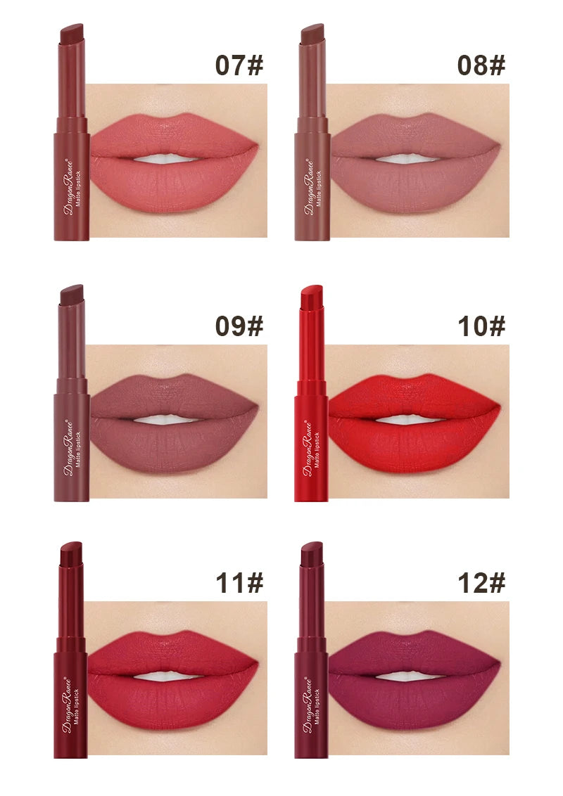Lipstick Matte Matte Non-Fading Moisturizing European and American Makeup Lipstick Velvet Matte Lipstick Waterproof Not Easy to Fade Matte Lipstick Lipstick