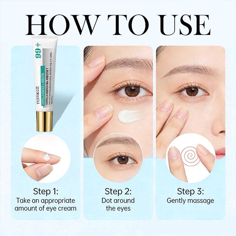 YUITIKUE 99+ Centella Eye Cream Fast Absorb Moisturizing Remove Dark Circles Puffiness Anti-Aging Eye Lotion