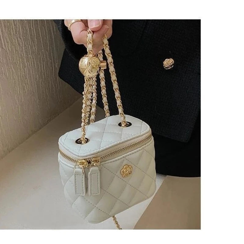 2026 New Secret Garden Camellia Pattern Quilted Chain Box Bag Mini Ladies Single Shoulder Crossbody Bag