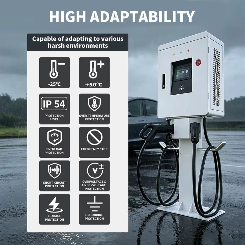Customized 20-60KW Multi Power DC Fast Charger, GB/T Single Connector Floor Standing Charging Station Suitable