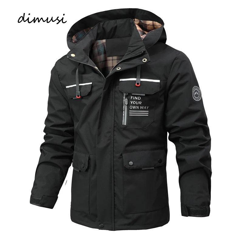 Autumn Men's Windbreaker Hooded Jacket Man Waterproof Outdoor Sports Soft Shell Coats Clothing Men Hiking Mountain Ski Jackets