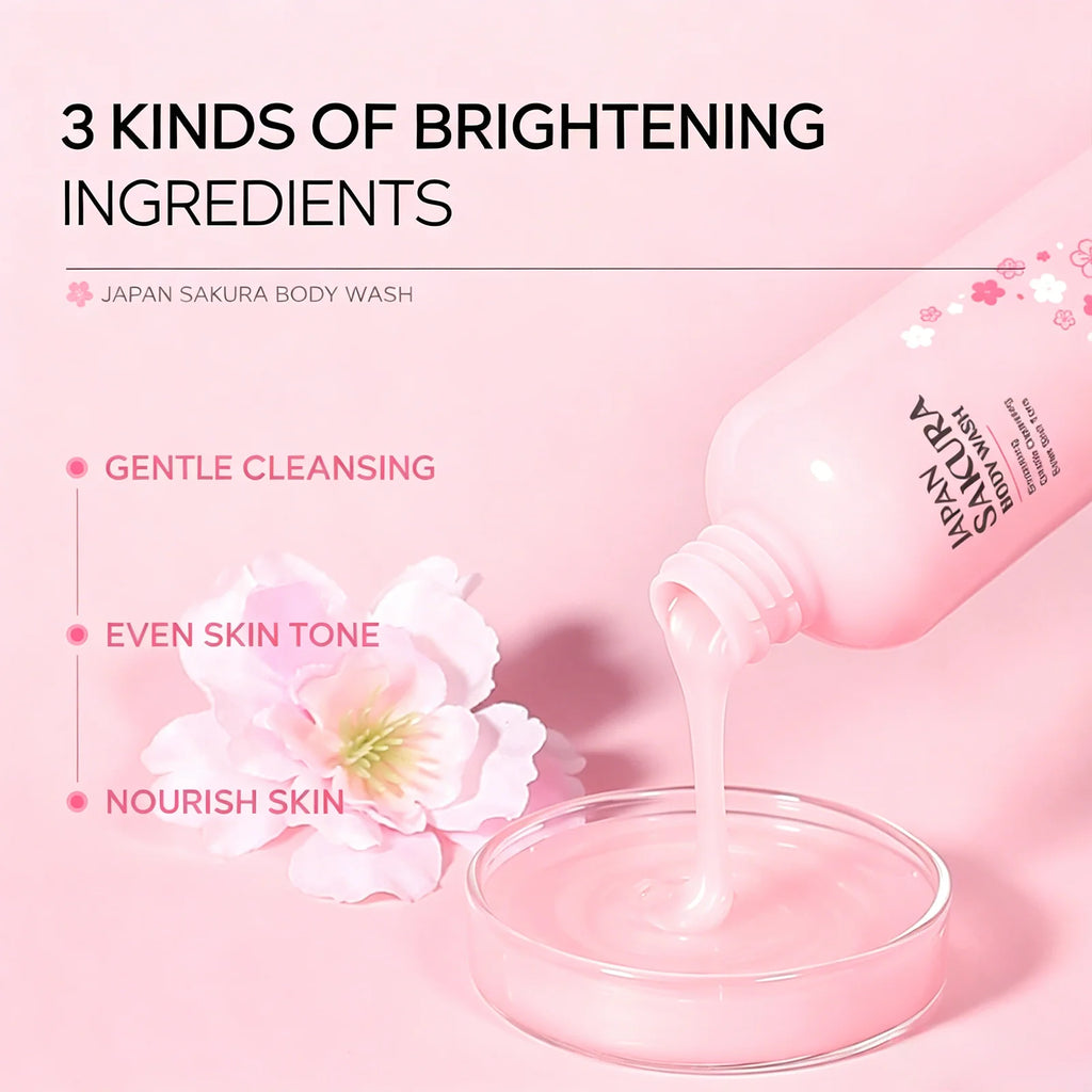 LAIKOU Japan Sakura Body Wash Long Lasting Fragrance Gentle Foaming Moisturizing Smooth Skin Shower Gel 100ml