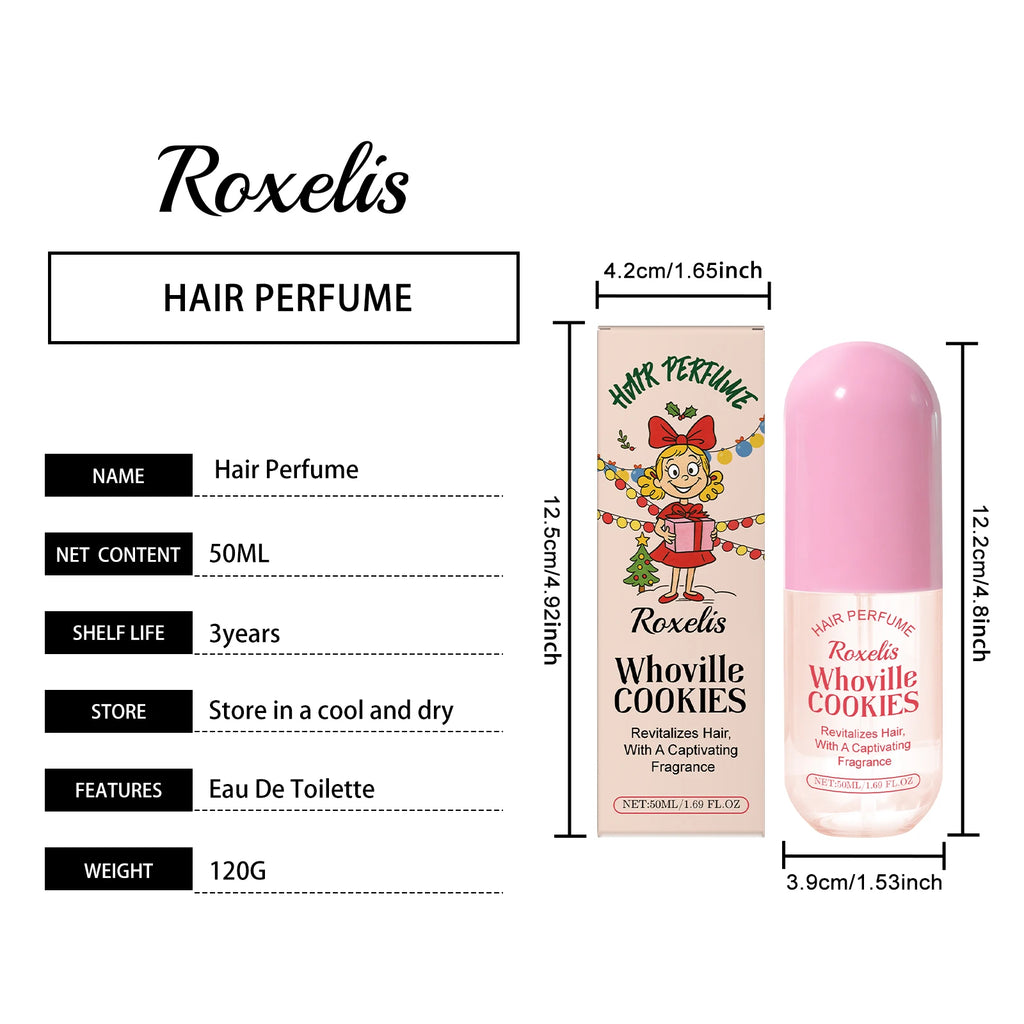 Christmas Cookie Hair Fragrance Spray - Mild Natural Fresh Elegant Light Scent, Daily Portable for Dating