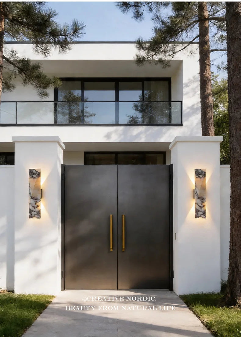 LED Outdoor Stone Wall Light Modern Villa Porch Garden Courtyard Exterior Wall Light Waterproof Garage Door Light
