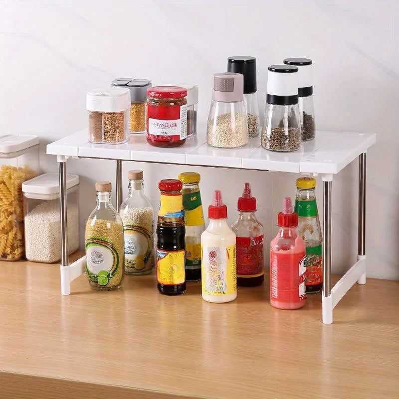 Kitchen Counter Shelves, Cabinet organizers and Storage, Pantry Storage Shelf Organizer, Kitchen Cabinet Organizer, White
