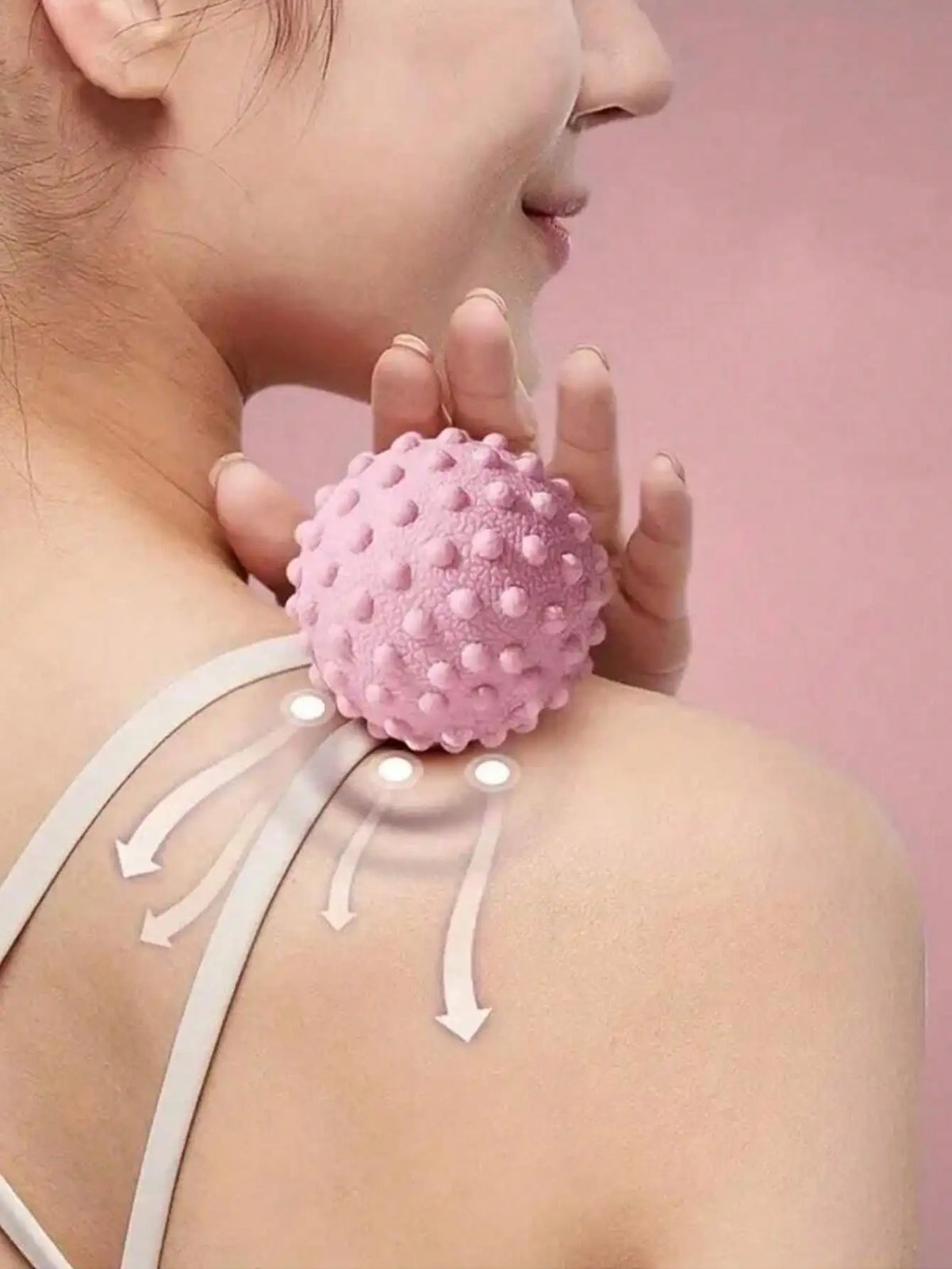 1PCS Raised-Dot Yoga Fascia Massage Ball - Acupressure Pilates Ball for Back/Waist/Foot, Ideal for Home & Gym (Yoga Accessories)