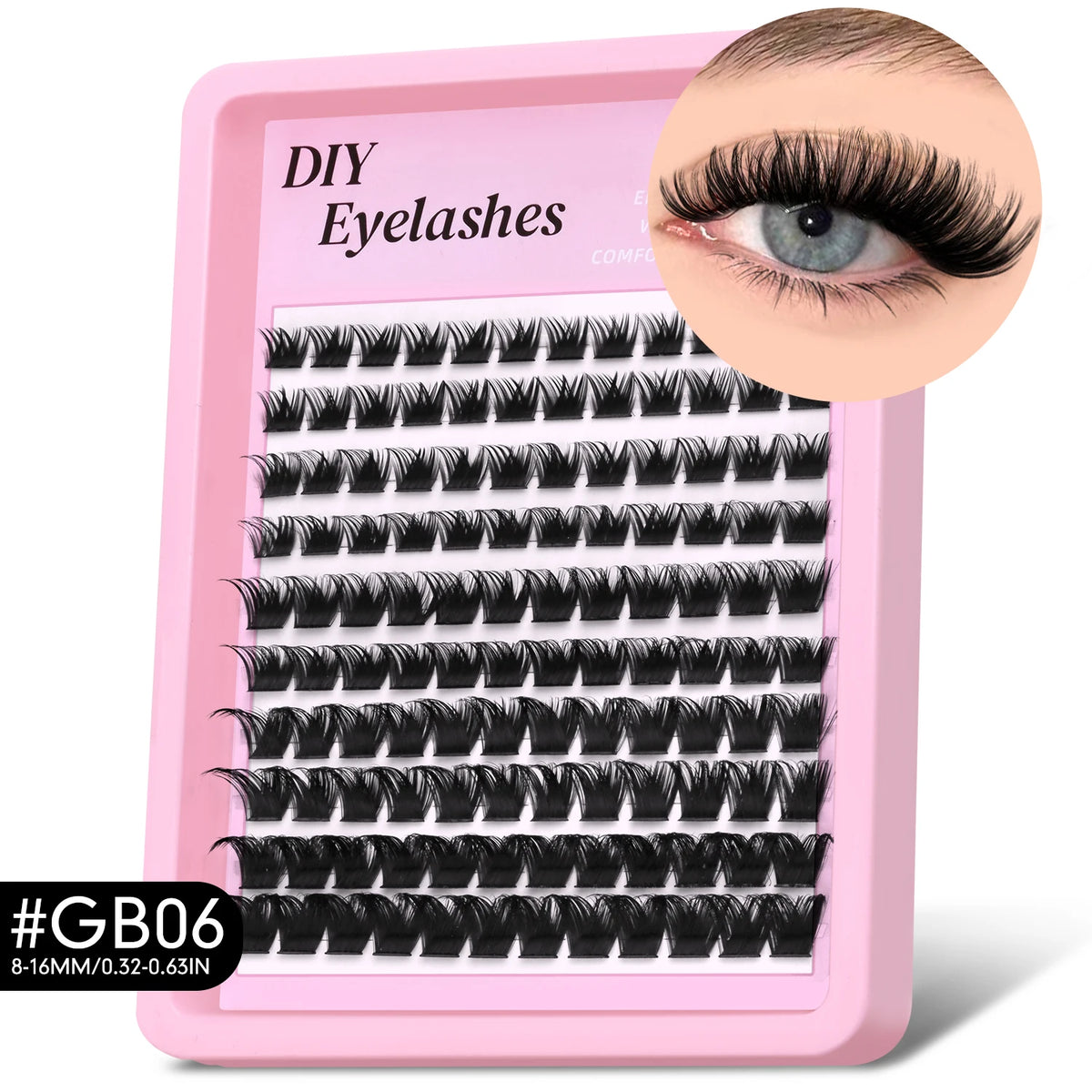 GROINNEYA Lashes Clusters Volume Lash Clusters with Spikes Lash Extension Kit Bottom Lashes Wispy Eyelashes DIY Lash Extension