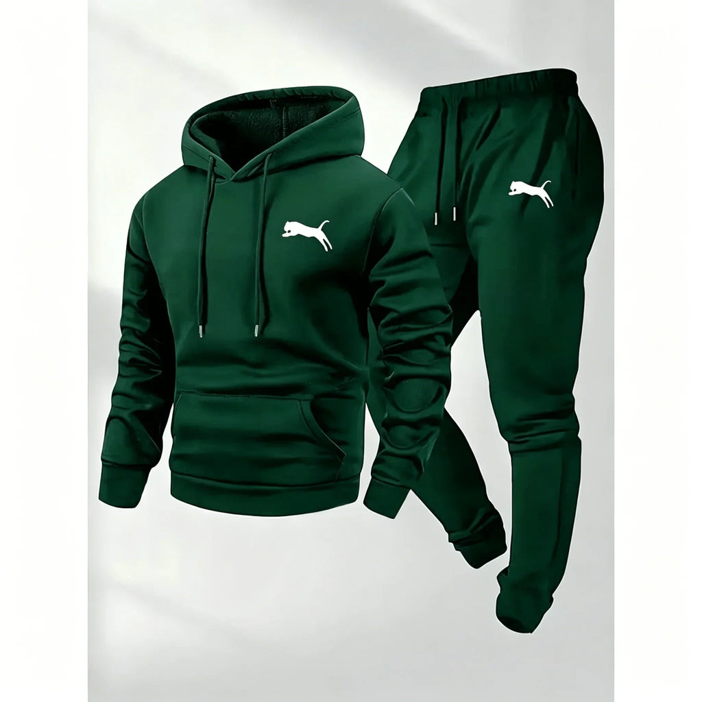 Men's Hoodie and Pants Set Casual Tracksuit Sportswear Jogging Clothing 2 Piece Set Warm Clothing